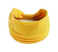 Diademas anchas de Color sólido, turbante elástico con nudo Vintage for mujeres y niñas, pañuelo algodón, accesorios for el cabello Para el cabello de mujer(Yellow)