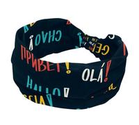 Diademas anchas de Hello Different Language para mujer, diadema anudada para yoga, entrenamiento, diadema elástica suave, accesorios para el cabello de moda