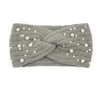 Diademas anchas de perlas for mujer, diadema sólida y cálida, gorros elásticos deportivos for Yoga, accesorios for el cabello, 2 uds Para Mujer(Light Grey)