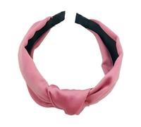 Diademas anchas de satén con nudo superior sólido, diademas de tela for maquillaje for mujeres, niñas y damas, aros for lavarse el cabello, accesorios for el cabello(Pink)