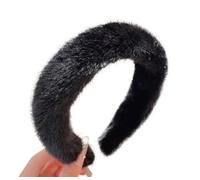 Diademas anchas, diademas dulces, diadema de piel sintética, diadema de moda, multiusos, yoga, deportes, spa, ala ancha, aro for el pelo for mujeres y niñas(Black)