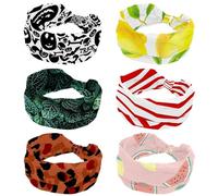 Diademas anchas para el cabello para mujer, con diseño de frutas cítricas, color amarillo limón, turbante suave, antideslizante, banda elástica para el sudor, yoga, entrenamiento, diadema con nudos