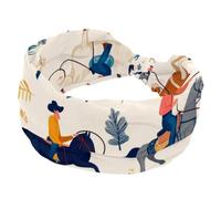 Diademas anchas para mujer, bandas elásticas para la cabeza, vaqueros salvajes occidentales, hombres, hojas de caballos, diadema antideslizante, diadema turbante para entrenamiento, yoga, deportes