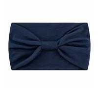 Diademas anchas para mujer, color negro, estilo boho, turbante de yoga africano, color sólido, para mujer, invierno, amarillo (azul marino, talla única)