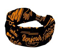 Diademas anchas para mujer con diseño de Hello Different Languages para mujer, bandas elásticas antideslizantes para el pelo, diadema turbante para entrenamiento, yoga, deporte y correr