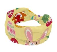Diademas anchas para mujer, conejos de Pascua, huevos de conejos, diadema ancha con nudos torcidos, diadema de entrenamiento de yoga, diadema elástica suave, accesorios para el cabello de moda