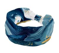 Diademas anchas para mujer, diseño de ballena, algas marinas con burbujas y estrellas de mar, elásticas, accesorios para el cabello, para yoga, correr, vida diaria