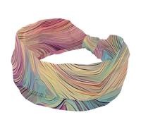 Diademas anchas para mujer, para yoga, entrenamiento, sudor, con fluido, artístico, varios tonos, líneas de remolino, elásticas, antideslizantes, bandas para el cabello, diademas de nudo trenzado