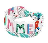 Diademas anchas para mujer, turbante elástico Hello Summer, banda antideslizante para el cabello, bandas de entrenamiento para el sudor, accesorios para el cabello