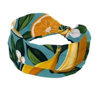 Diademas anchas para mujeres y niñas, para verano, frutas, limón, naranja, plátano, antideslizante, para entrenamiento, bandas elásticas para el cabello, banda para el pelo para yoga, diademas