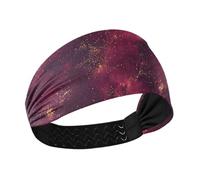 Diademas antideslizantes de cielo morado y dorado para mujer, diademas elásticas para maquillarse, lavarse la cara y entrenar