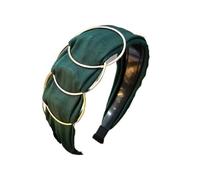 Diademas anudadas, antideslizantes, anchas, modernas para mujeres y niñas, accesorios de nudo superior en blanco y negro (verde)