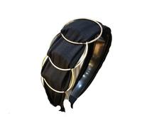 Diademas anudadas, antideslizantes, anchas, modernas para mujeres y niñas, accesorios de nudo superior en blanco y negro (negro)