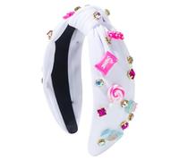 Diademas anudadas con top para mujer, banda para el con nudo - Banda para el anudada adornada con pedrería, diademas de moda antideslizantes, bonitas cintas para el c