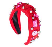 Diademas anudadas para mujer, diadema anudada adornada con diamantes de imitación | Bonitas diademas antideslizantes para el cabello, diademas de moda con dije de para cumpleaños y vacaciones