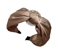 Diademas anudadas para mujeres y niñas, diadema ancha y lisa, turbante de moda con nudos de colores sólidos