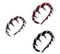 Diademas aterciopeladas para mujer, juego de 3 piezas, diseño de peine de dientes antideslizantes, diseño de cráneo alto, adorno elegante para el cabello, antideslizante, de alto cráneo, aterciopelado