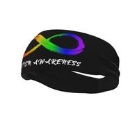 Diademas Autismo Concientización Símbolo Infinito 1 Banda para el Sudor para Mujeres Hombres-Yoga Banda para el Sudor Bandas elásticas Anchas para el Cabello para Deportes Fitness, Negro
