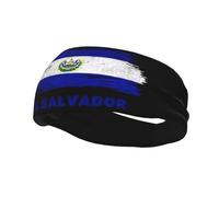 Diademas Banda para el Sudor de la Bandera de El Salvador para Mujeres Hombres-Banda para el Sudor de Yoga Bandas elásticas Anchas para el Cabello para Deportes Fitness