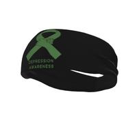 Diademas Banda para el sudor para concienciación sobre la depresión para mujeres y hombres-Bandas de yoga para deportes Fitness-105