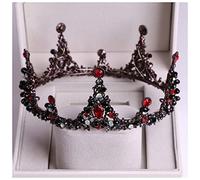 Diademas Baro Black Crystal Big Redondo Nupcial Tiaras Coronas Pago Prom PROM DIADEM RHINESTONE Velo Tiara Diadema Boda Accesorios for el cabello Diadema Mujer(Style H)