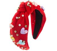 Diademas barrocas con nudos delicados, alas anchas, diadema con corazón de resina, para mujeres, adolescentes, lavado de cara, maquillaje, tocados para lavar la cara, diademas para mujer, lavado a