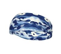 Diademas Blue Waves para Mujer, Cintas Deportivas Antideslizantes para el Cabello, Ideales p