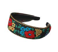 Diademas bohemias para mujer,Diademas bohemias - Diademas anchas de tela con bordado floral - Tocado de estilo étnico vintage, accesorios para el cabello para niñas para la mayoría de los peinados