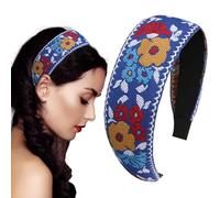 Diademas bohemias para mujer,Diademas bohemias | Diademas de tela con bordado floral para mujer | Tocado vintage de estilo étnico para todas las estaciones, accesorios para el cabello para niñas, uso