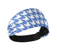 Diademas clásicas de pata de gallo azul y blanco antideslizantes para mujer, cabeza elástica para uso diario, senderismo, fútbol, fútbol, bandas para el cabello de mujer