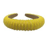 Diademas con cuentas de cristal y diamantes de imitación para el pelo, accesorios para peinar el cabello de estilo barroco, diademas para mujer, color amarillo fluorescente