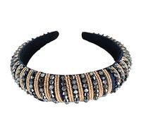 Diademas con cuentas de cristal y diamantes de imitación para el pelo, accesorios para peinar el cabello de estilo barroco, diademas para mujer, color azul y dorado