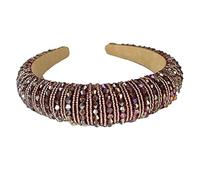 Diademas con cuentas de cristal y diamantes de imitación para el pelo, accesorios para peinar el cabello de estilo barroco, diademas para mujer, color morado