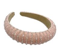 Diademas con cuentas de cristal y diamantes de imitación para el pelo, accesorios para peinar el cabello de estilo barroco, diademas para mujer, color rosa melocotón