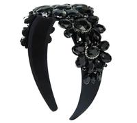 Diademas con cuentas para mujer, cadenas de diamantes de imitación, diadema para el pelo para fiesta, niña, diadema vintage negra