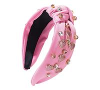 Diademas con de corazón de amor, diadema ancha anudada, elegantes diademas para niñas, accesorio de aro de maquillaje para fiestas de vacaciones