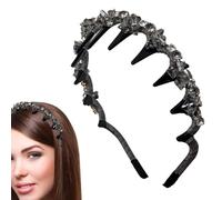 Diademas con dientes | Diadema de perlas artificiales con aro de dientes, bandas antideslizantes para el decorativas para niñas y mujeres, hogar, boda, novias, citas, vacaciones, festivales de