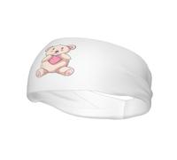 Diademas con diseño de osito de peluche y gato abrazando el amor, para hombre y mujer, antideslizantes y absorbentes, para gimnasio, baloncesto, yoga.