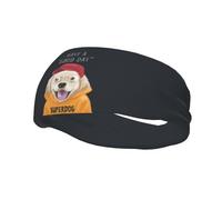 Diademas con diseño de perro de dibujos animados "Que tengas un buen día", para hombre y mujer, antideslizantes, deportivas, para gimnasio, baloncesto, yoga