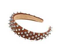 Diademas con diseño de remaches de metal, diadema de moda para niñas, cómoda para maquillaje, ducha, diadema facial para adolescentes y niñas
