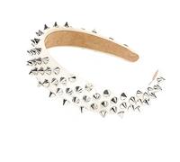 Diademas con diseño de remaches de metal, diadema de moda para niñas, cómoda para maquillaje, ducha, diadema facial para adolescentes y niñas