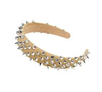 Diademas con diseño de remaches de metal, diadema de moda para niñas, cómoda para maquillaje, ducha, diadema facial para adolescentes y niñas