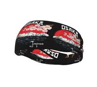 Diademas con estampado de cerezos en flor y puesta de sol en Osaka, Japón, para mujeres y hombres | Tejido transpirable que te mantiene fresco, control del sudor para mayor comodidad, ajuste elegante