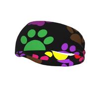 Diademas con estampado de huellas de patas para hombre y mujer, diadema para correr, diadema transpirable para gimnasio