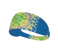 Diademas con flores de geometría sagrada, bandas para el sudor de colores antiguos, banda para la cabeza antideslizante, para deportes al aire libre, entrenamiento, correr, para hombres y mujeres