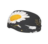 Diademas con flores de margarita para hombre y mujer, diadema para correr, diadema transpirable para gimnasio