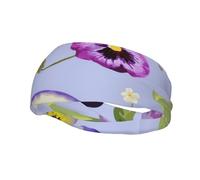 Diademas con flores de pensamiento para hombre y mujer, diadema para correr, diadema transpirable para gimnasio