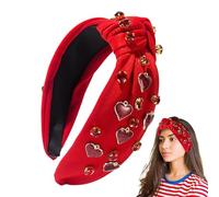 Diademas con forma de corazón de amor,Diadema anudada con diamantes de imitación,Diademas anchas para mujer | Diademas elegantes para niñas, accesorio de maquillaje para fiestas navideñas