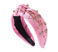 Diademas con forma de corazón de amor,Diadema anudada con diamantes de imitación | Diademas anchas para mujer - Diademas elegantes para niñas, decoración de disfraces para fiestas navideñas