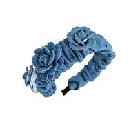 Diademas con forma de rosa azul, de ala ancha, multiusos, deportivas, para mujer